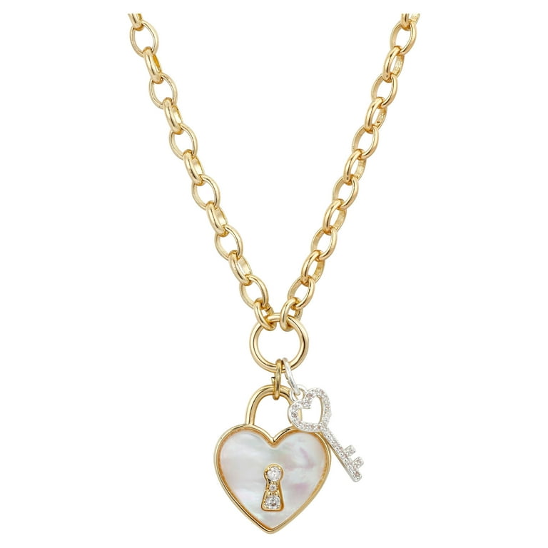 The Heart Series Silver Heart Lock & Key Necklace by FV Jewellery