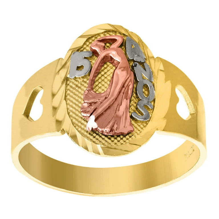 14kt Gold Womens Tri color DC 15 Anos Dancing Girl Size 7