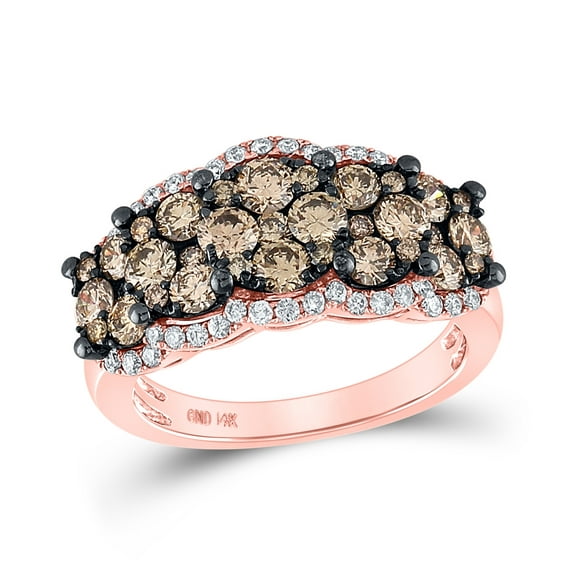 14kt Rose Gold 2 Ctw Diamond Brown Ring