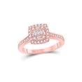 thumbnail image 1 of 14kt Rose Gold Baguette Diamond Halo Cluster Bridal Wedding Engagement Ring 1/2 Cttw, 1 of 1