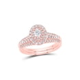 thumbnail image 1 of 14kt Rose Gold Oval Diamond Halo Bridal Wedding Ring Band Set 1 Cttw, 1 of 1