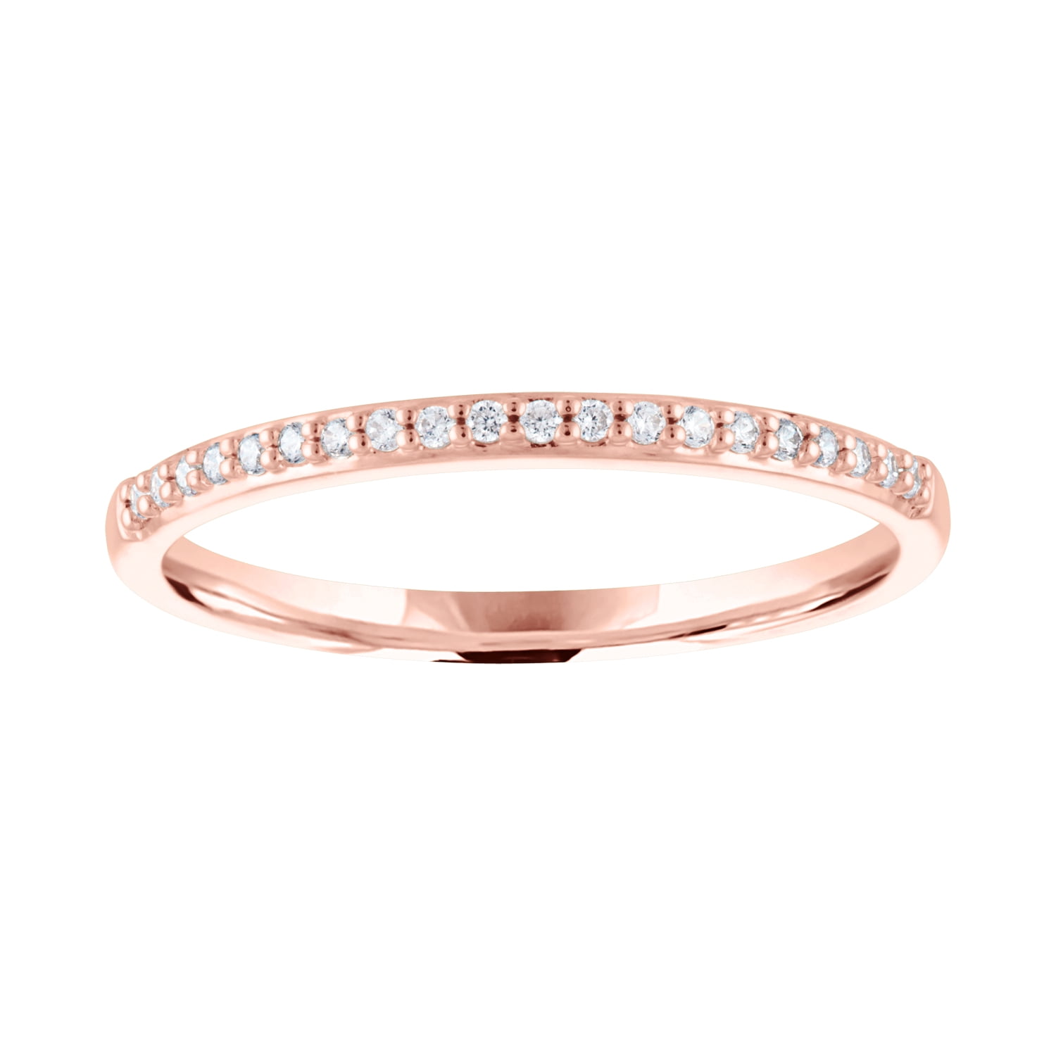 14kt Rose Gold Plated Diamond 1/10 cttw Stackable Ring
