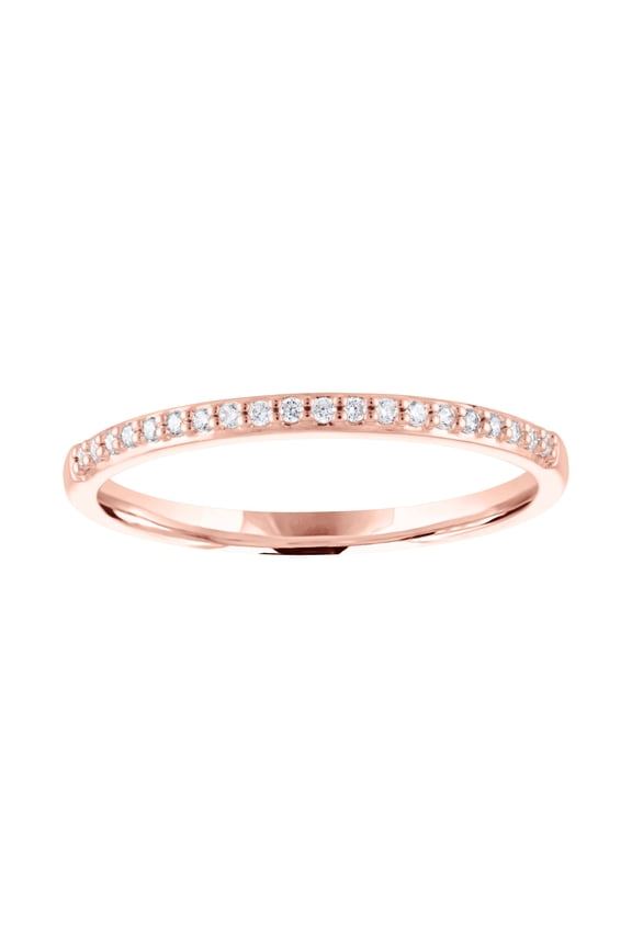 14kt Rose Gold Plated Diamond 1/10 cttw Stackable Ring