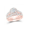 thumbnail image 1 of 14kt Rose Gold Round Diamond Bridal Wedding Ring Band Set 2 Cttw, 1 of 4