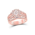 thumbnail image 1 of 14kt Rose Gold Round Diamond Bridal Wedding Ring Band Set 3/4 Cttw, 1 of 1