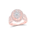 thumbnail image 1 of 14kt Rose Gold Round Diamond Oval Bridal Wedding Engagement Ring 1-1/2 Cttw, 1 of 1