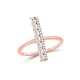 thumbnail image 1 of 14kt Rose Gold Womens Baguette Diamond Linear Fashion Ring 1/3 Cttw, 1 of 1