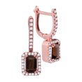 thumbnail image 1 of 14kt Rose Gold Womens Emerald-cut Smoky Quartz Dangle Earrings 1-1/4 Cttw, 1 of 4