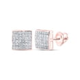 thumbnail image 1 of 14kt Rose Gold Womens Princess Diamond Square Earrings 2 Cttw, 1 of 1