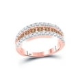 thumbnail image 1 of 14kt Rose Gold Womens Round Brown Diamond Band Ring 1 Cttw, 1 of 1