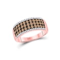 thumbnail image 1 of 14kt Rose Gold Womens Round Brown Diamond Band Ring 1 Cttw, 1 of 1