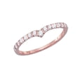 thumbnail image 1 of 14kt Rose Gold Womens Round Diamond Chevron Stackable Band Ring 1/4 Cttw, 1 of 1