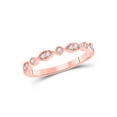 thumbnail image 1 of 14kt Rose Gold Womens Round Diamond Classic Stackable Band Ring 1/10 Cttw, 1 of 2