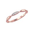 thumbnail image 1 of 14kt Rose Gold Womens Round Diamond Contoured Stackable Band Ring .02 Cttw, 1 of 1