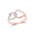 thumbnail image 1 of 14kt Rose Gold Womens Round Diamond Double Heart Ring 1/5 Cttw, 1 of 1