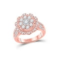 thumbnail image 1 of 14kt Rose Gold Womens Round Diamond Floral Cluster Bridal Wedding Engagement Ring 1-5/8 Cttw, 1 of 4