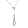 thumbnail image 1 of 14kt Rose Gold Womens Round Diamond Geometric Fashion Necklace 1/6 Cttw, 1 of 3