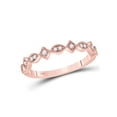 thumbnail image 1 of 14kt Rose Gold Womens Round Diamond Geometric Stackable Band Ring 1/8 Cttw, 1 of 1