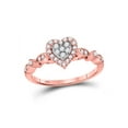 thumbnail image 1 of 14kt Rose Gold Womens Round Diamond Heart Cluster Ring 1/3 Cttw, 1 of 5
