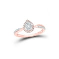 thumbnail image 1 of 14kt Rose Gold Womens Round Diamond Teardrop Cluster Ring 1/3 Cttw, 1 of 1