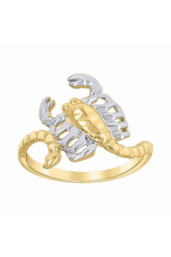 14kt Two-Tone Gold Womens Scorpion Zodiac Sign Bridal Anniversary Engagement Wedding Ring, Womens Size: 7