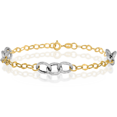 thumbnail image 1 of 14K Solid Two Tone Gold Link Chain Bracelet, 1 of 6