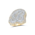 thumbnail image 1 of 14kt Two-tone Gold Mens Round Diamond B Initial Letter Ring 8-1/2 Cttw, 1 of 1