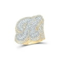 thumbnail image 1 of 14kt Two-tone Gold Mens Round Diamond K Initial Letter Ring 8-5/8 Cttw, 1 of 1