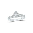 thumbnail image 1 of 14kt Two-tone Gold Oval Diamond Halo Bridal Wedding Ring Band Set 7/8 Cttw, 1 of 1