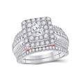 thumbnail image 1 of 14kt Two-tone Gold Round Diamond Bridal Wedding Ring Band Set 1-1/2 Cttw, 1 of 1