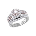 thumbnail image 1 of 14kt Two-tone Gold Round Diamond Bridal Wedding Ring Band Set 1-1/2 Cttw, 1 of 2