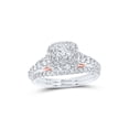 thumbnail image 1 of 14kt Two-tone Gold Round Diamond Bridal Wedding Ring Band Set 1 Cttw, 1 of 2