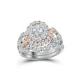 thumbnail image 1 of 14kt Two-tone Gold Round Diamond Bridal Wedding Ring Band Set 2 Cttw, 1 of 2