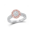 thumbnail image 1 of 14kt Two-tone Gold Round Diamond Halo Bridal Wedding Engagement Ring 3/4 Cttw, 1 of 1