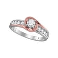thumbnail image 1 of 14kt Two-tone Gold Round Diamond Solitaire Bridal Wedding Engagement Ring 5/8 Cttw, 1 of 1