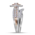 thumbnail image 1 of 14kt Two-tone Gold Womens Round Diamond Bridal Wedding Engagement Ring Band Set 1-1/2 Cttw, 1 of 2