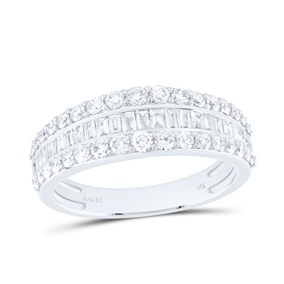 14kt White Gold 1.00 Ctw Natural Diamond Women's Wedding Band, Anniversary Ring