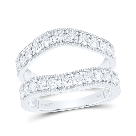 14kt White Gold 1 1/2 Cttw Diamond Ana M Wedding Engagement Anniversary Enhancer Ring, Women Size: 5-9