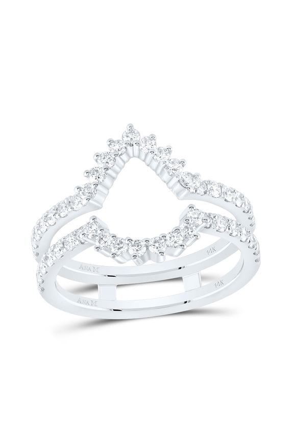 14kt White Gold 7/8 Cttw Diamond Ana M Cnc Wedding Engagement Anniversary Enhancer Ring, Women Size: 5-9