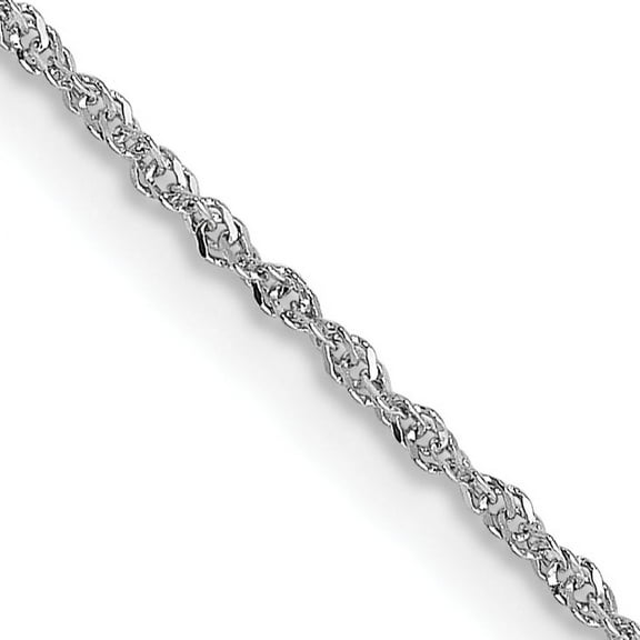 14kt White Gold .8 Mm Sparkle Singapore Necklace Pendant Charm Chain Fine Jewelry Ideal Gifts For Women Gift Set From Heart
