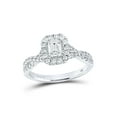 thumbnail image 1 of 14kt White Gold Emerald Diamond Solitaire Bridal Wedding Engagement Ring 1 Cttw, 1 of 2