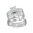 thumbnail image 1 of 14kt White Gold His Hers Princess Diamond Square Matching Wedding Set 1/2 Cttw, 1 of 1