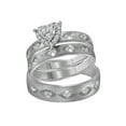 thumbnail image 1 of 14kt White Gold His Hers Round Diamond Heart Matching Wedding Set 1/4 Cttw, 1 of 3