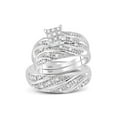 thumbnail image 1 of 14kt White Gold His Hers Round Diamond Square Matching Wedding Set 1/3 Cttw, 1 of 5