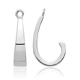 thumbnail image 1 of 14K Solid White Gold J Hoop Earring Jackets for Studs, 1 of 10