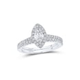thumbnail image 1 of 14kt White Gold Marquise Diamond Halo Bridal Wedding Ring Band Set 1 Cttw, 1 of 1