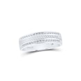 thumbnail image 1 of 14kt White Gold Mens Machine-Set Round Diamond Wedding Band Ring 1/4 Cttw, 1 of 1
