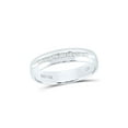 thumbnail image 1 of 14kt White Gold Mens Machine Set Round Diamond Wedding Channel Band Ring 1/4 Cttw, 1 of 4