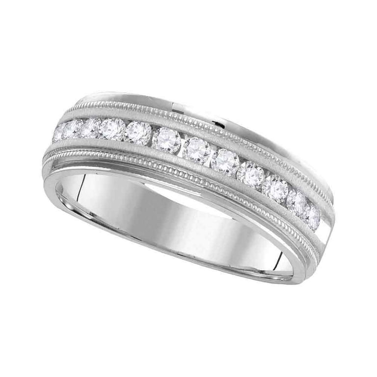 14k White Gold SET OF 2 Diamond Milgrain Edge Anniversary Wedding Bands 14k White Gold SET OF 2 Diamond Milgrain Edge Anniversary Wedding Bands