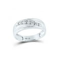 thumbnail image 1 of 14kt White Gold Mens Round Channel-set Diamond Wedding Anniversary Band Ring 1/4 Cttw, 1 of 1